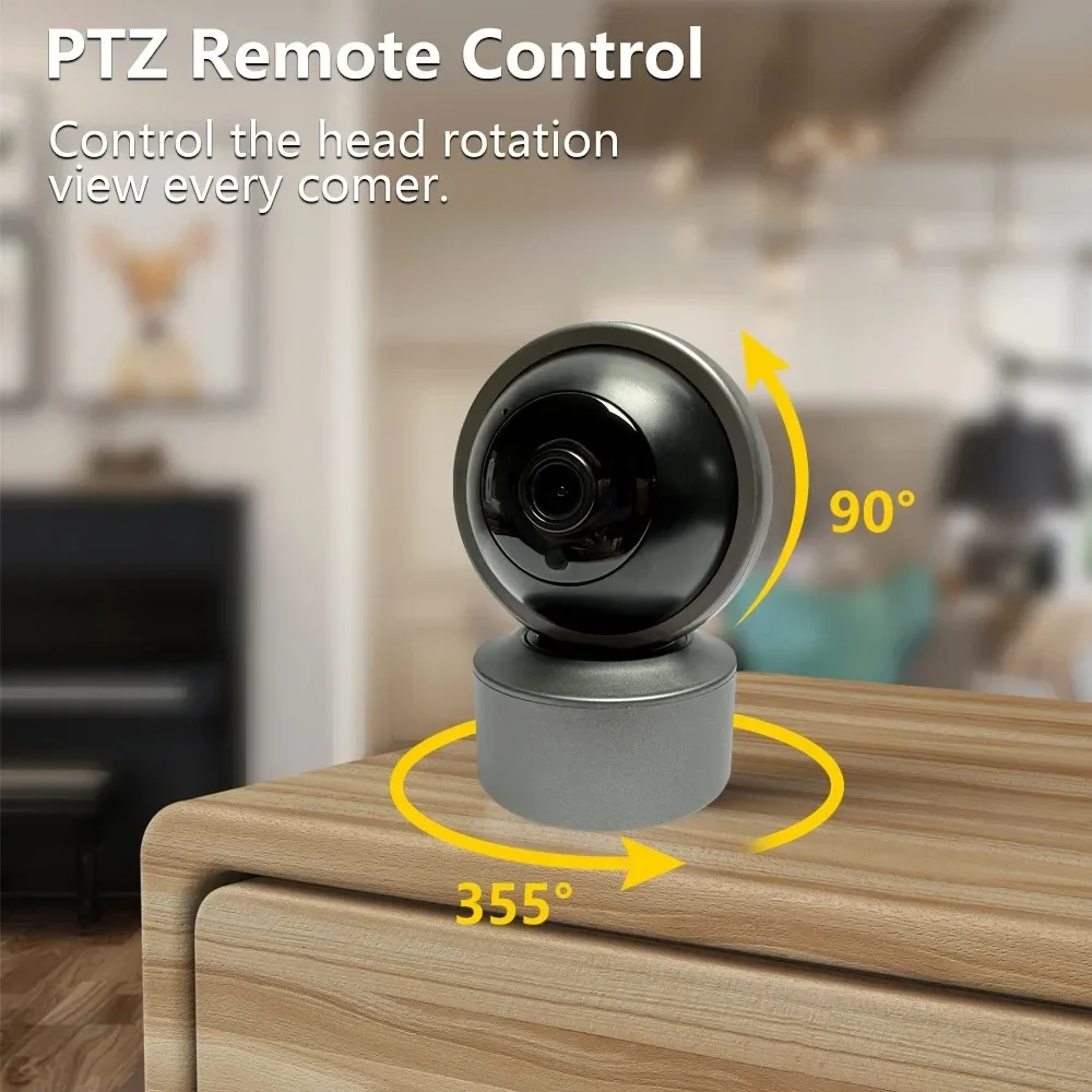 3mp tuya wifi câmera ptz preto indoor monitor do bebê casa inteligente sem fio visão noturna p2p segurança câmera de vigilância de vídeo ip 2k