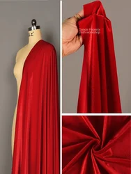 Red Velvet Fabric Thick Elastic Four Sided Gold Velvet Dress Design Apparel Sewing Cloth Meters Diy Polyester Spandex Material