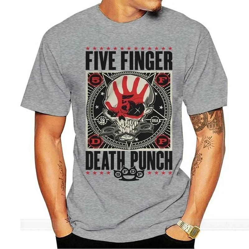 2024  Summer Short Sleeve Plus Size Death Punch FFDP Men White T-shirt Rock Band Shirt Tee Tee Shirt