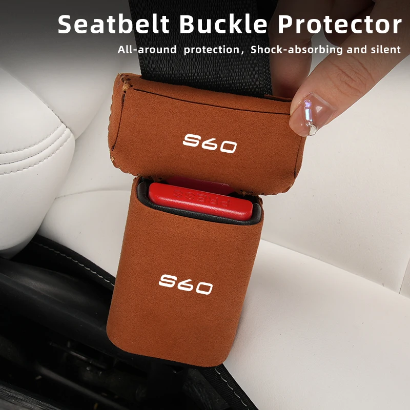 Car Seat Belt Buckle Clip Protector Anti-Scratch Cover For Volvo Rdesign XC90 S60 XC60 V70 S80 S40 V50 V40 V60 C30 V90 S90 S60 