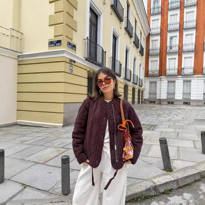 

Street Fashion Loose Stitched Cotton Jacket New Women's Wholesale Top From Manufacturer Stock Street Style Outerwear