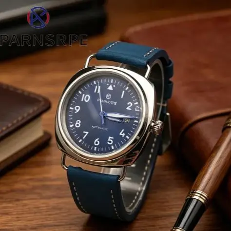 

Men's Pilot Vintage Watch NH35 Movement Automatic Mechanical Stainless Steel Case Leather Strap Luminous Luminous Watch