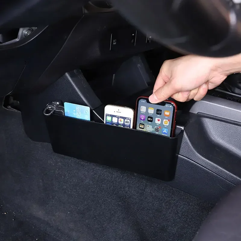 

For Toyota Tacoma 2017-23 ABS Black Car Central Control Side Storage Box Mobile Phone Storage Organizer Interior Car Accessories