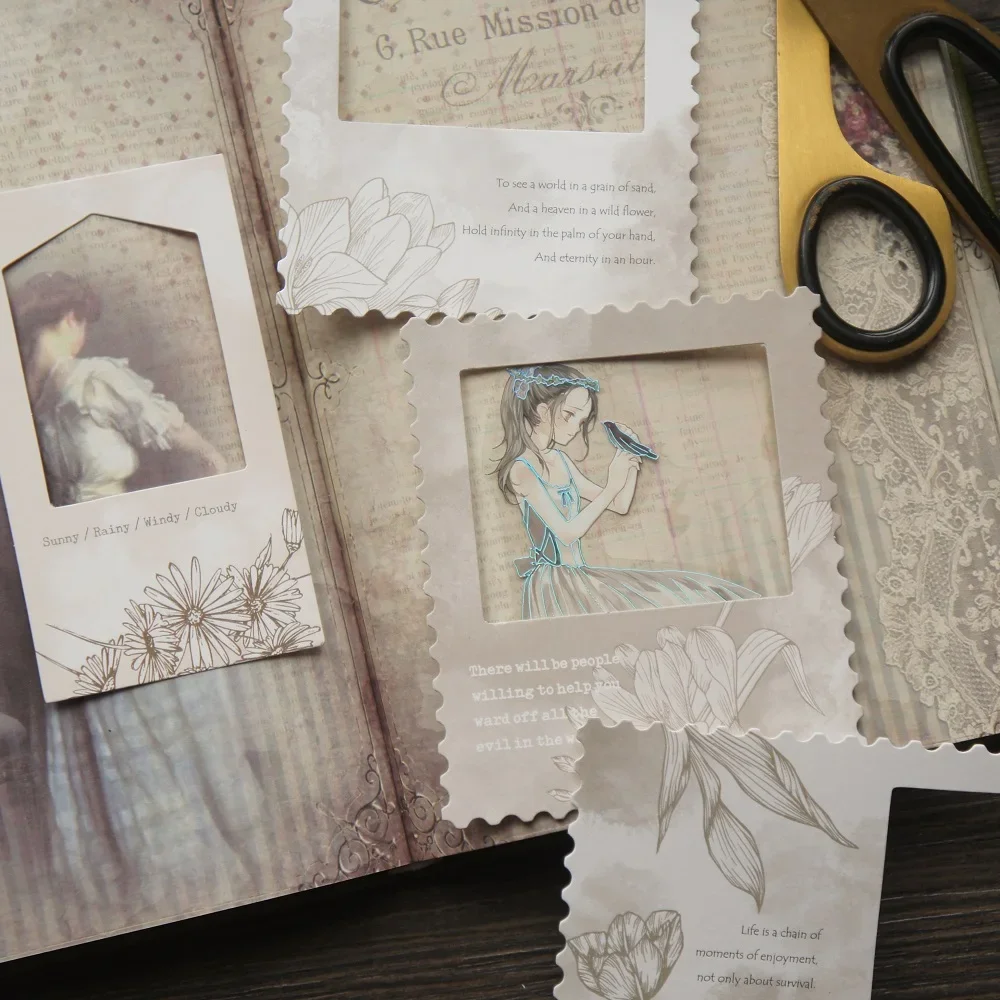 

20 Sheet Gray Yellow Watercolor Hollow-out Card Design Gift Tag Gift Decoration Scrapbooking DIY Background Paper