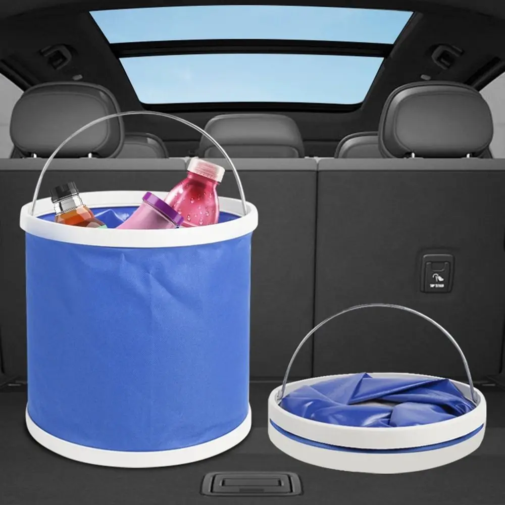 

Oxford Cloth Folding Water Bucket Waterproof Space Saving Car Folding Bucket with Handle Water-Sprinkling Festival