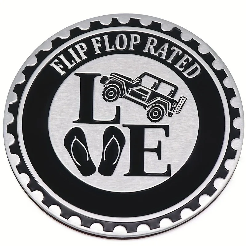 

4 X 4 Metal Car Badge 5D Metal Car Badge Round Badge Sticker Car Badge Sticker Compatible With Jeep Wrangler Car Truck SUV