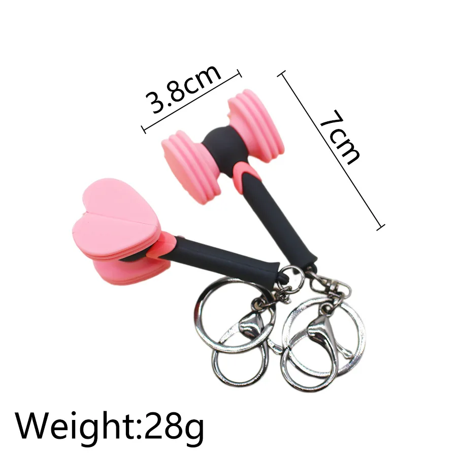 Kpop Popular Girl Group Love Hammer Keychain Cute Rescue Stick Key Ring For Men Women Car Bag Pendant Toy Jewelry Fan\'s Gift
