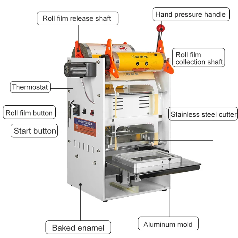 

Машина для запайки контейнеров для еды на вынос, прямые поставки с завода, прочная, из нержавеющей стали, для фастфуда, лапши, тофу и других продуктов