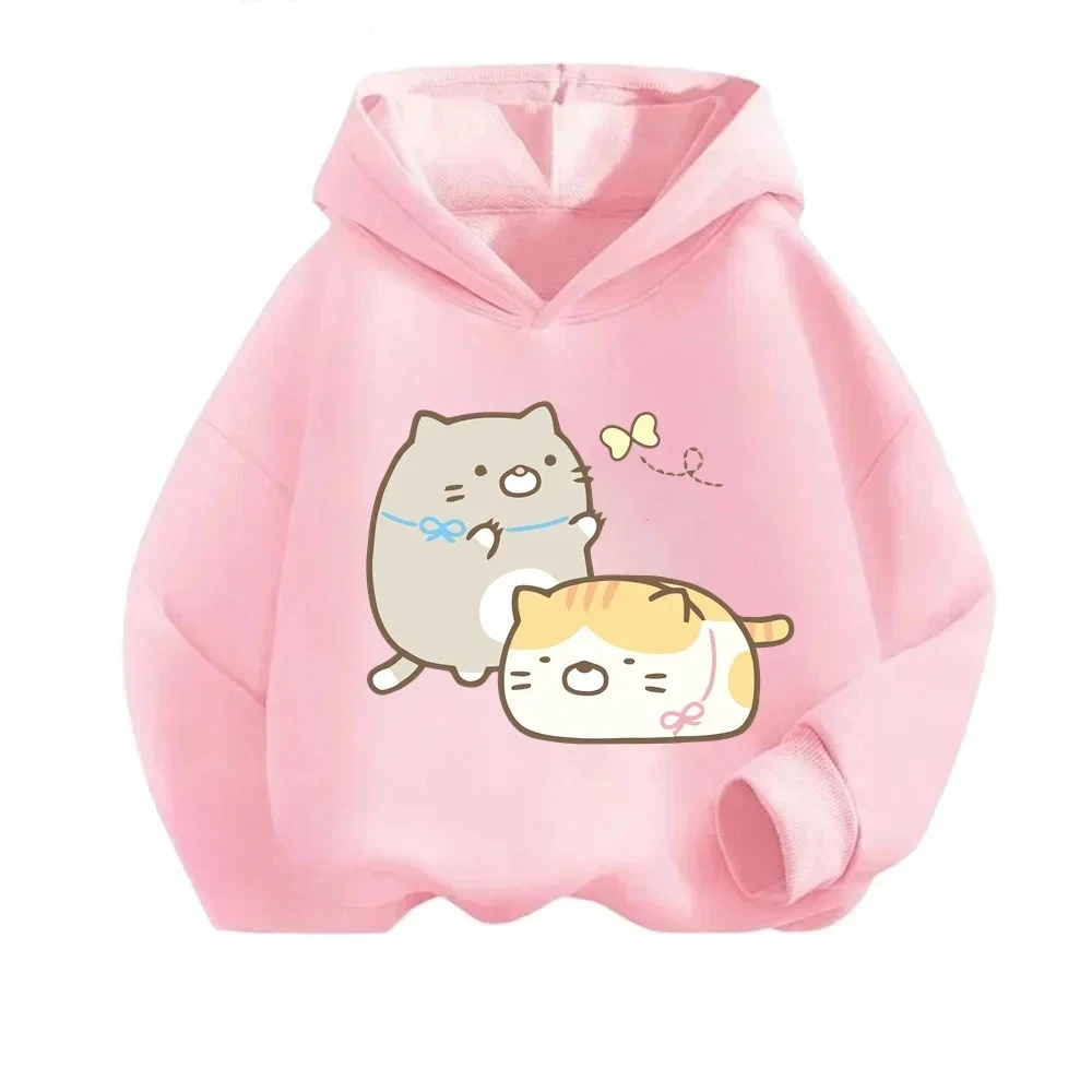 القطط اللطيفة الحياة اليومية للخريف والشتاء في الهواء الطلق سترات الشارع الدافئة غير الرسمية المألوف أنيمي هوديي هوديس النساء