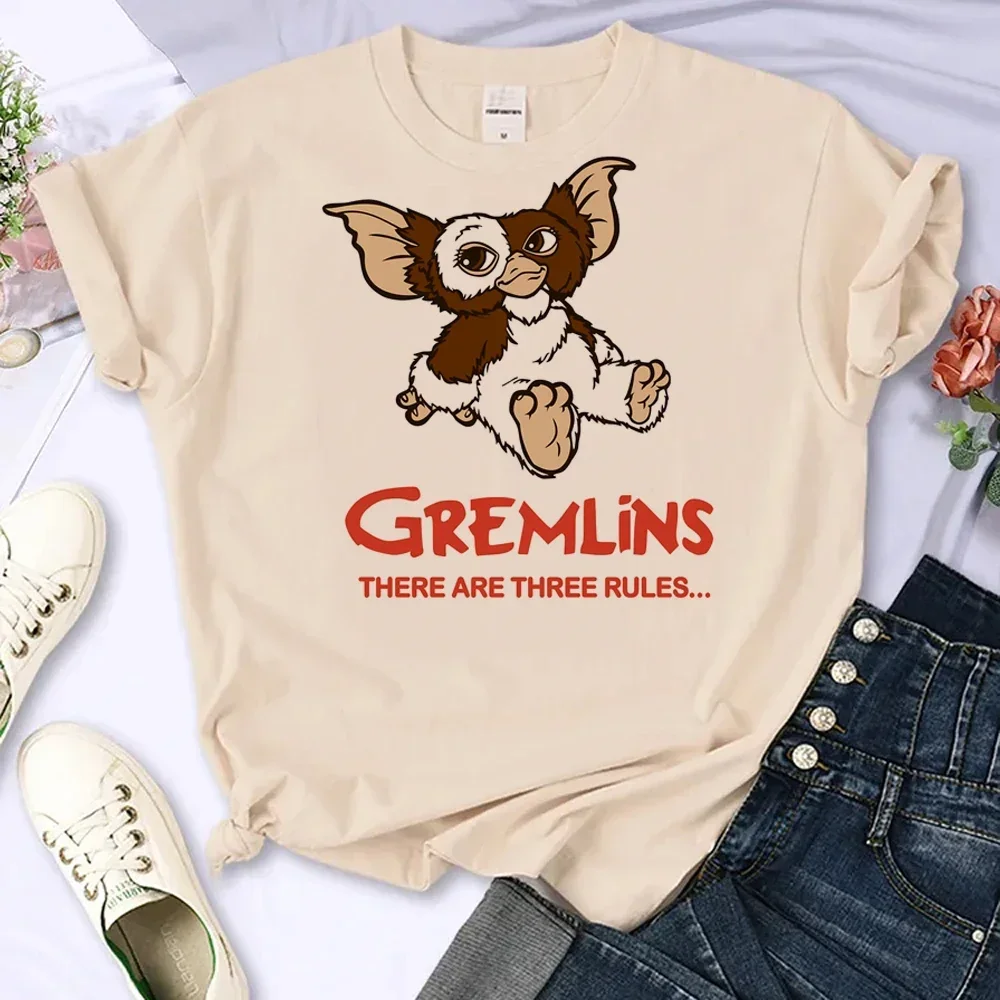 2024 Personalized Street Fashion Gremlins T-shirt Women's Anime Street Fashion Manga T-shirt Women's Designer Clothing