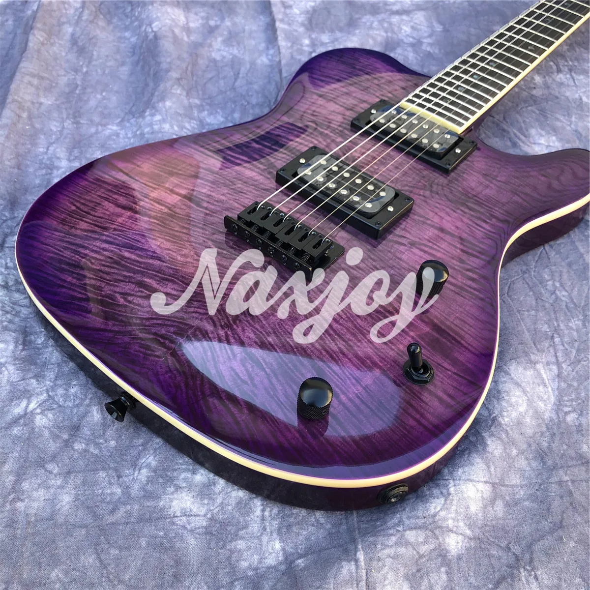 Purple Flame Maple Top TL Electric Guitar Rosewood Fingerboard Solid Wood Body 6 Strings Guitarra