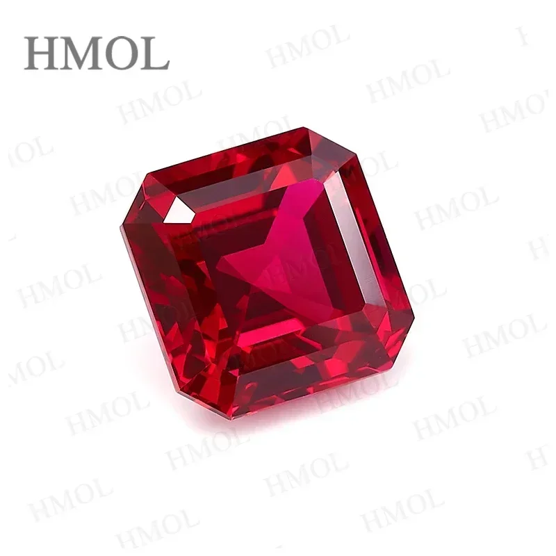 

Lab Grown Ruby Asscher Shape Loose Stone Multiple Sizes Beads For Jewelry Making Chic Gemstone Selectable AGL Certificate HMOL