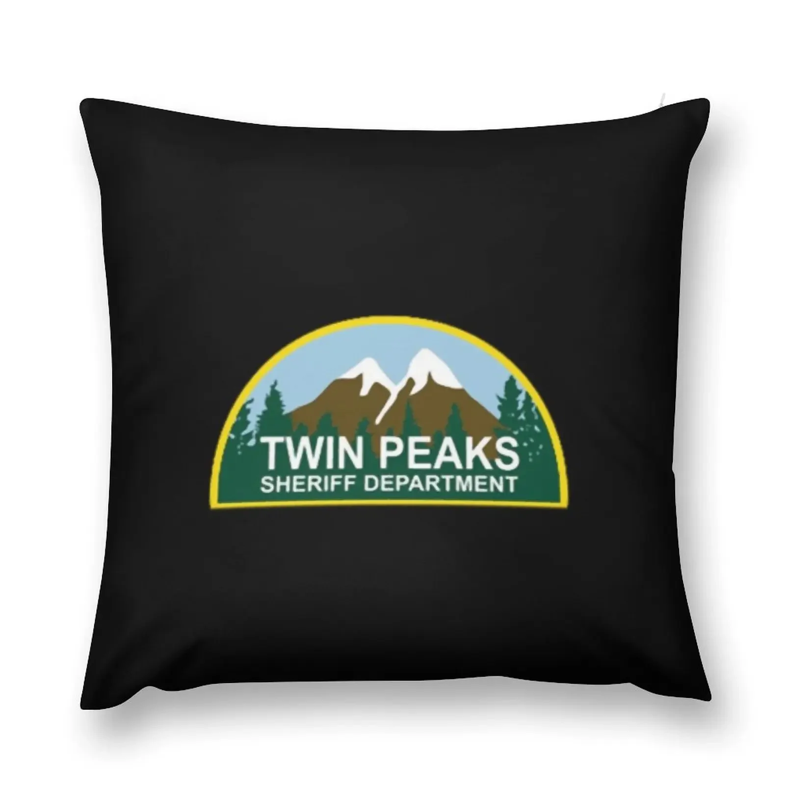 Twin Peaks Sheriff Department Mountain And Forest Color Pocket Logo Throw Pillow pillow pillowcase Pillowcases pillow