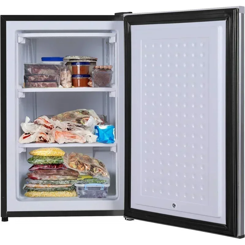 D2Bfrigidaire EFRF314-AMZ congelatore verticale 3,0 piedi cubi inossidabile serie di design in platino, Argento