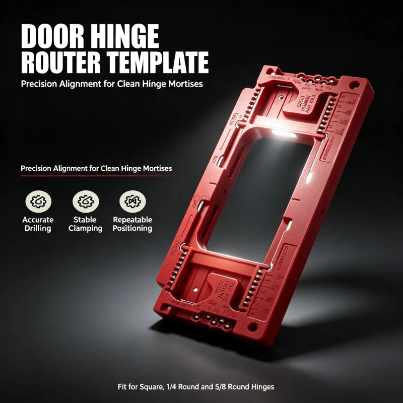 Precise Hinge Lock Hole Drill Locator Door Hinge Mount Jig Adjustable Woodworking Position Tool for Cabinet Door Hinge Install