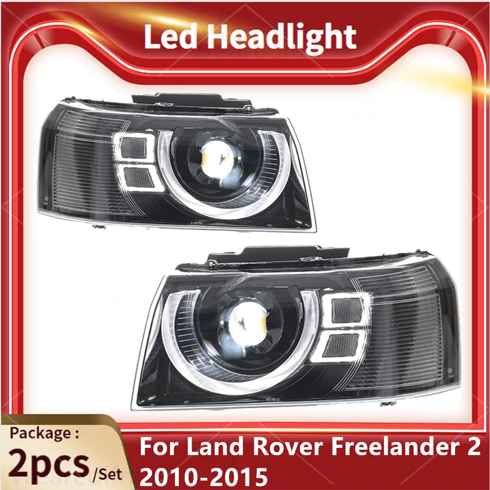 2pc Led Headlights For Land Rover Freelander 2 2010 2011 2012 2013 2014 2015 Modified Full Led Front DRL Lights Auto Accessories