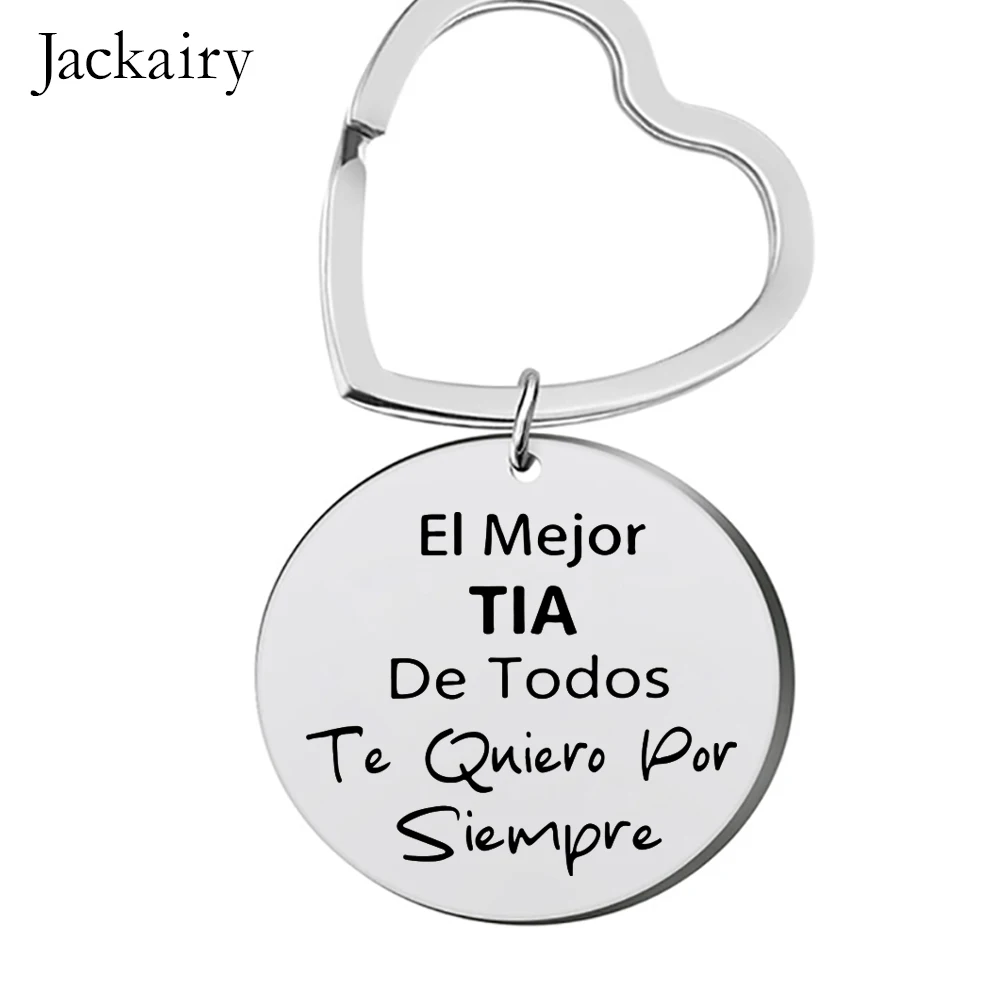 Keychain Gifts for Aunt El Mejor ΤΙΑ De Todos Te Quiero Por Siempre Charm Family Jewelry Keyring Birthday Christmas for Women