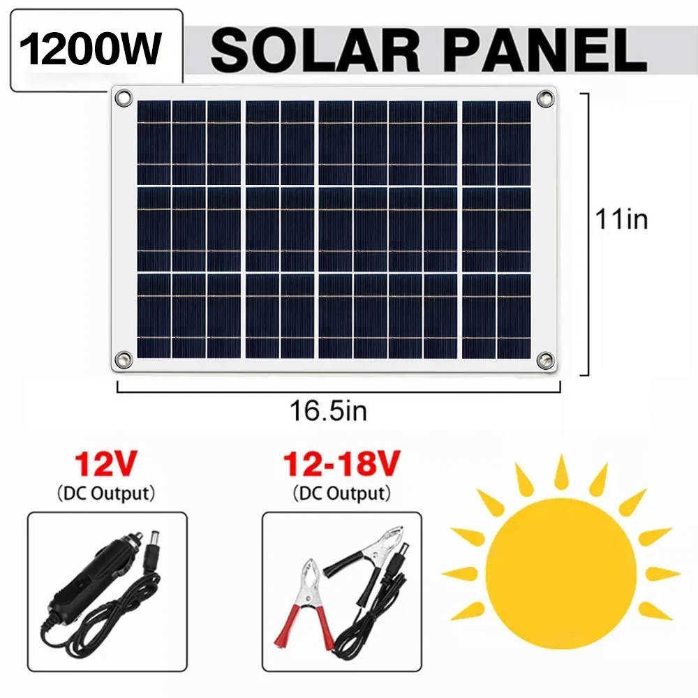 Imagem -02 - Solar Inversor Geração 6000w 110v 220v 1200w Painel Solar Automotivo Bateria Charge Controller Solar Completo Kit de Energia