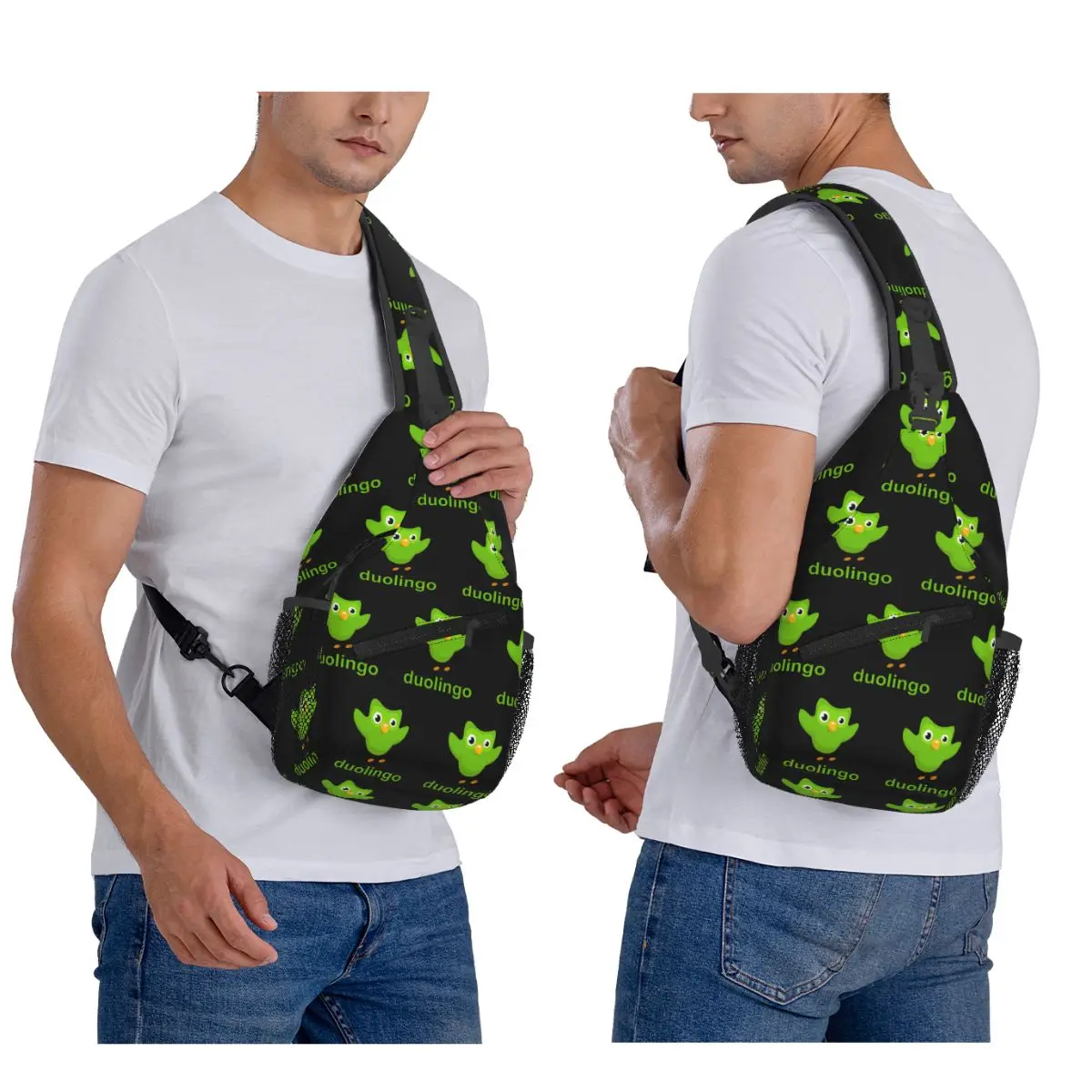 

Duolingo Owl Duo Chest Bag Men Sling Crossbody Backpack Chest Bag Traveling Hiking Daypack Shoulder Bag