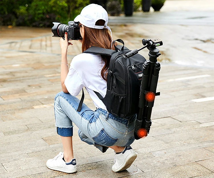 DSLR-Kameratasche, Wasserdicht, Verstellbarer Schultergurt, Robuster Reise-Fotografie-Rucksack, Geeignet für Outdoor-Aktivitäten – Detail 16