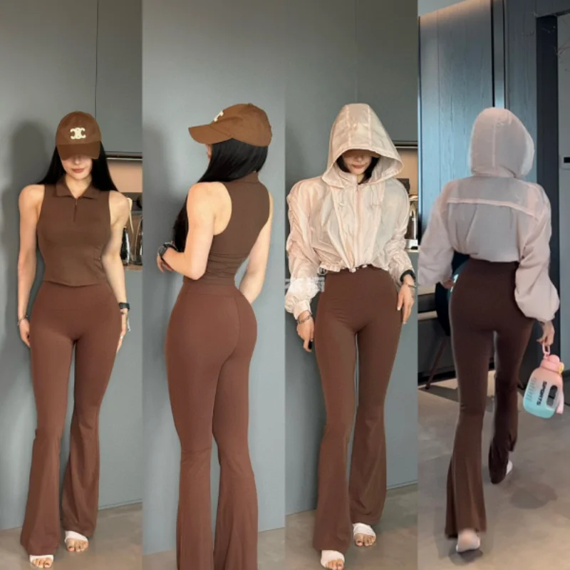 

Новые комфортные прямые брюки для йоги и пилатеса 2025 года, повседневные брюки Pure Desire, женская модная одежда