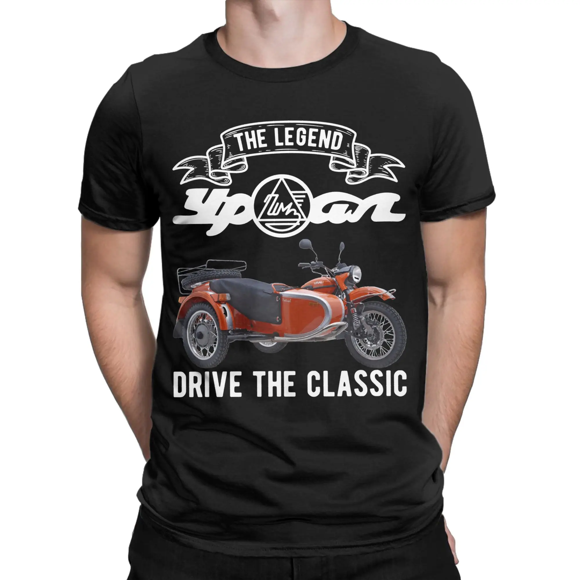 Offroad Motorcyclist Novelty Graphic 100% Cotton T-Shirt Ural Tees Tops For Men