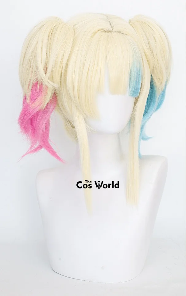 Harley 40 cm moyen Long Halloween Anime Cosplay perruques cheveux synthétiques + bonnet de perruque