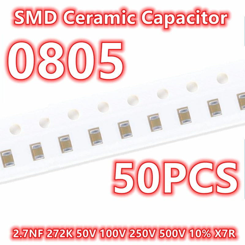 (50 pz) originale 0805 2.7NF 272K 50V 100V 250V 500V 10% X7R SMD condensatore ceramico IC 2012