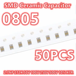 (50 pz) originale 0805 2.7NF 272K 50V 100V 250V 500V 10% X7R SMD condensatore ceramico IC 2012