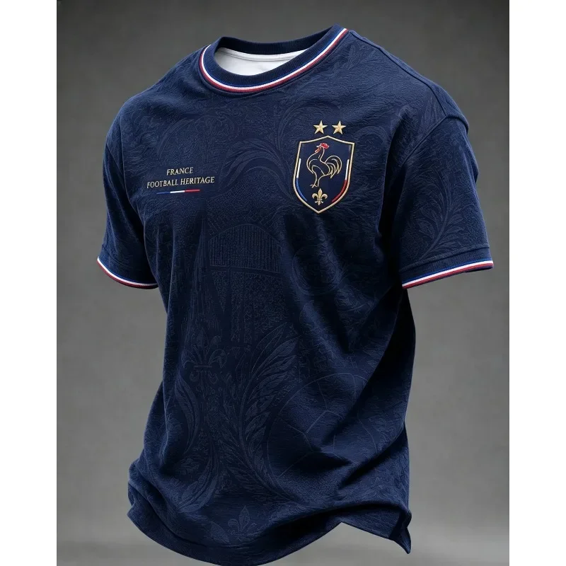2026 Summer 3D Print France Inspired Fan Jersey Men Women Breathable Quick‑Dry Short Sleeve V‑Neck Sports Casual Streetwear Tee