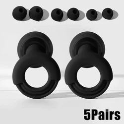 1-5Pairs Silicone Earplugs for Swimming Sleeping Soundproofing Noise Reducing Earplugs Motorcycle Noise Filtering Earplugs