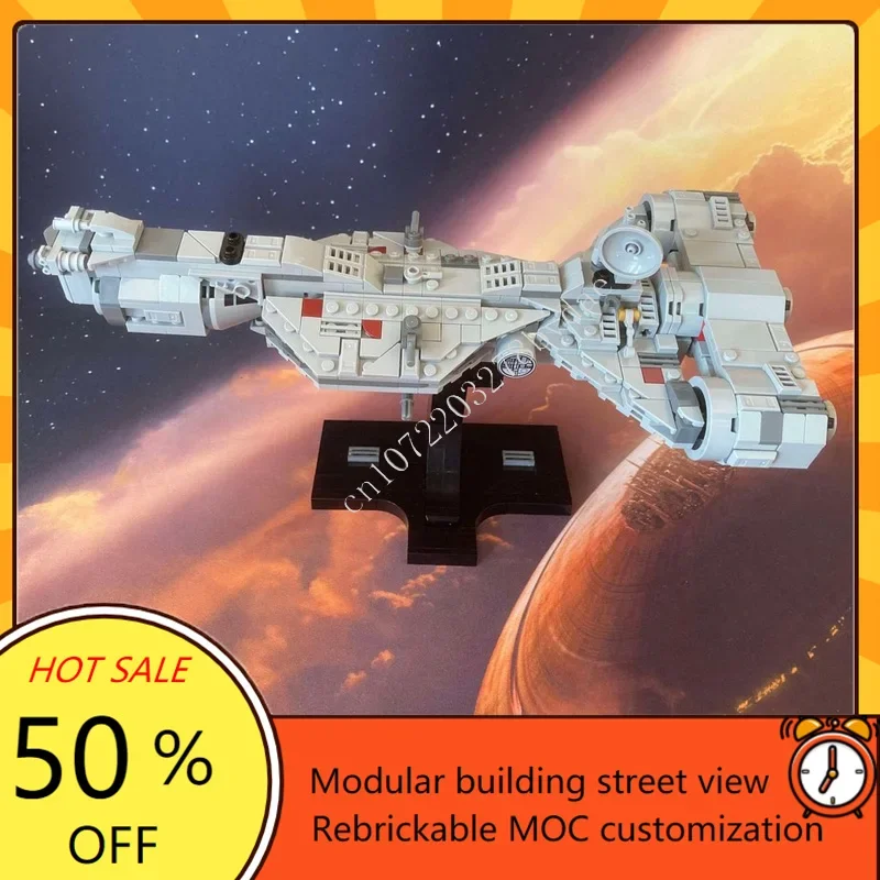 554PCS Cruiser Consular-Class Midi Scale Space War Military MOC SpaceShip Battle Model Custom Puzzle DIY Assembly Model Toy Gift