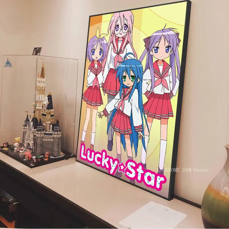 Lucky Star Anime Posters Sticky Vintage Room Bar Cafe Decor Room Wall Decor