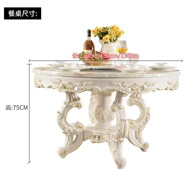 High quality White colour dining room furniture solid wood Dining Tables