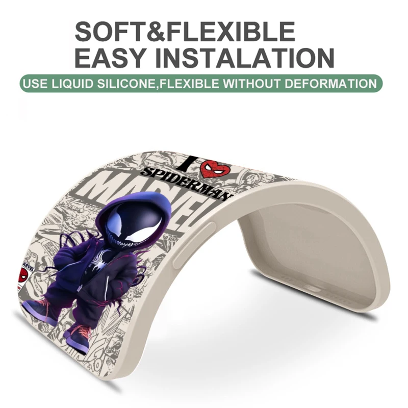ヴェノムキャプテンアメリカ液体シリコンバックケース、iPhone 13、15、14、7、8 plus、13、12、11 pro、xs、xr、xs max、13、12 mini