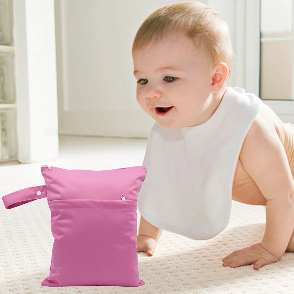 2 szt. Torby na pieluchy z podwójnym zamkiem błyskawicznym, wielofunkcyjne, wodoodporne torby do przechowywania pieluch dla niemowląt, podróżne torby na mokre rzeczy, wodoodporne torby podróżne