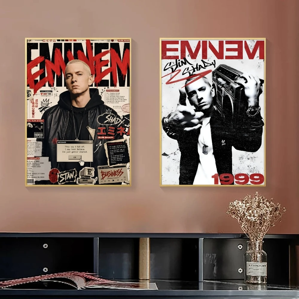 Singer Rapper E-Eminem Painting Calligraphy Canvas Poster Bedroom Living Room bar Hallway House interior Wall Decor