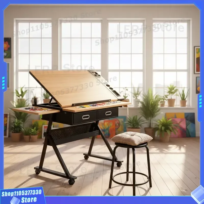 Adjustable Tilt Angle Drawing Table Professional Art Workbench Fixed Structure Design Ideal for Classroom Use Student