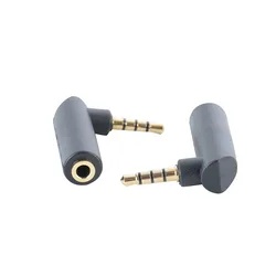 90 Degree Right Angle 3pole 4 Pole TRRS 3.5mm Aux Audio Short Cable Extender Adapter M/F 3.5mm for PC OR Mic-earphone