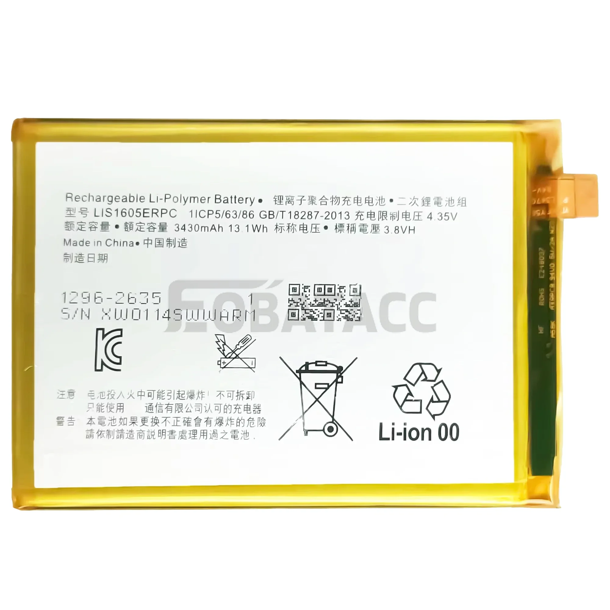 100% New Original Battery LIS1605ERPC For Sony Z5P/ z5 premium/Z5 praium/Z5 prime/primum E6853 E6883 Z5 5.5 Battery + Free Tools