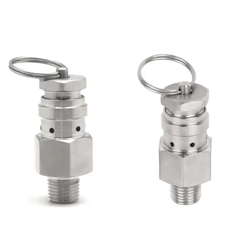 วาล์วระบายไอเสียสแตนเลสคุณภาพสูงขนาดเล็ก SS304 ขนาด 1/4\" 1/2\" เกลียว BSPT NPT แบบตัวผู้ ความดัน 1 บาร์ สำหรับปล่อยก๊าซ