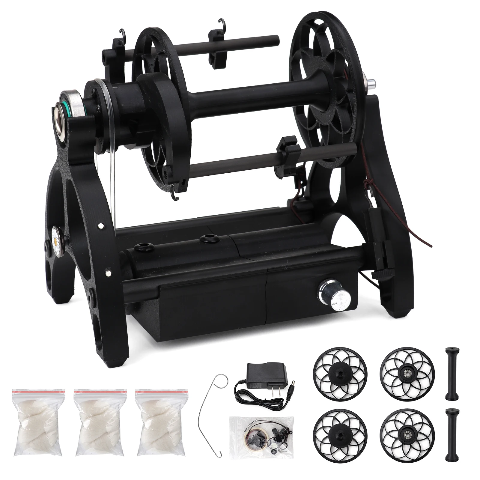 12V Electric Household Mini Spinning Wheel, Free Speed Adjustable, Wool Spinning Fibre Spinning Wheel