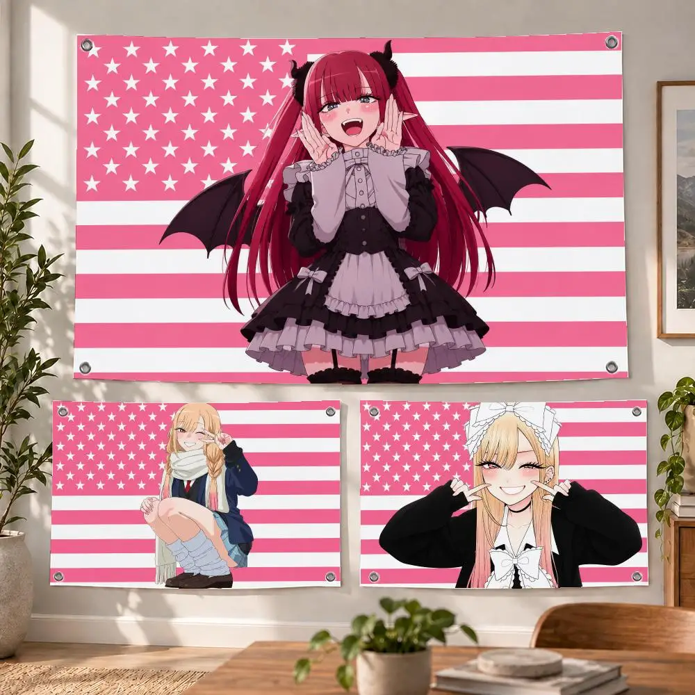 Anime Romance My Dress-Up Darling Flags Decorative Flag Banner Indoor Bedroom Dorm Gaming Room Wall Party Club Decor Fan Gift