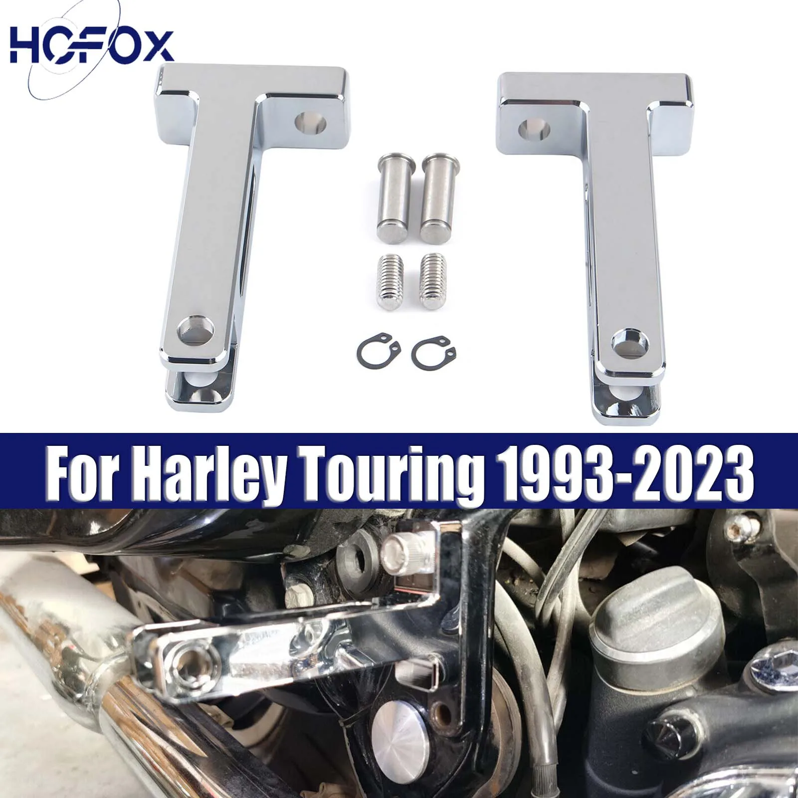 

For Harley Touring 1993-2023 CNC Aluminum Extended Passenger Foot Peg Mini Mount Kit