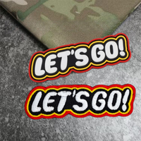 LET'S GO PVC Luminous Patches Hook and Loop Emblem Personality Letter Morale Badge Military Armband Tactical Backpack Stickers
