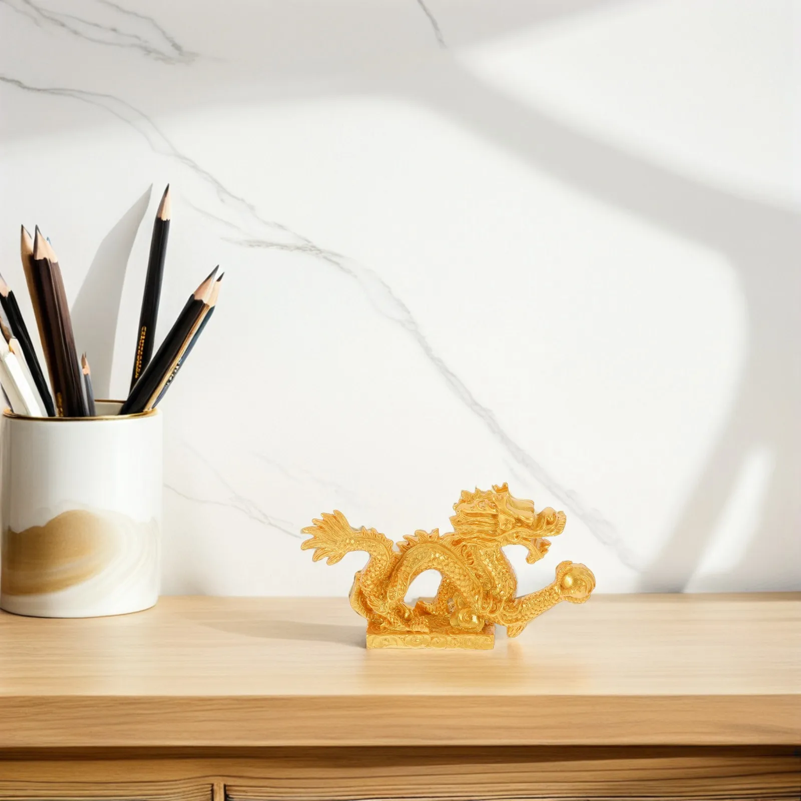 Statue de dragon chinois vintage en résine, décoration de bureau, ornement porte-bonheur du zodiaque pour la maison, le bureau, le restaurant, petite décoration d'intérieur pour armoire