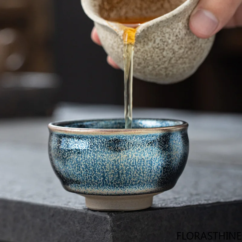 Jianyang Jianzhan Ceramic Kiln Change Oil Drop Raw Ore Iron Tire Cup Master Kung Fu Teacup Tea Cup Tea Set Bowl Coffeeware
