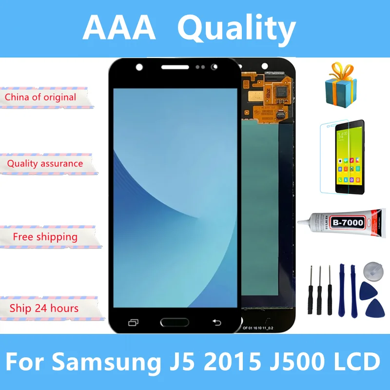 Tested  j500f LCD For Samsung J5 2015 J500 J500FN J500M J500H LCD Display Touch Screen Digitizer Assembly