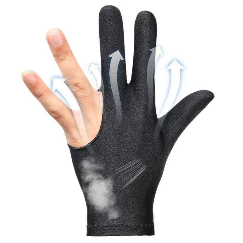 Three Finger Billiards Gloves Unisex Pool Gloves For Billiards Spandex Material Sports Accessories For Billiard Professions And