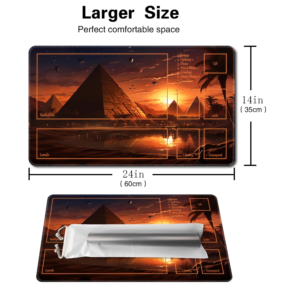 Desert mecca   - Board Game TCG Playmat Table Mat Game Size 60X35 CM Mousepad Compatible for MTG CCG